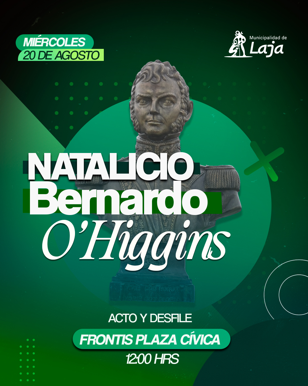 Acto y Desfile en conmemoración del Natalicio de Bernardo O’Higgins