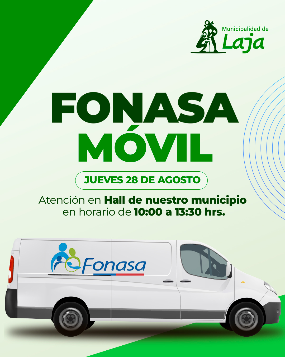 Atención Laja: ¡Fonasa Móvil llega este jueves 28 de agosto!