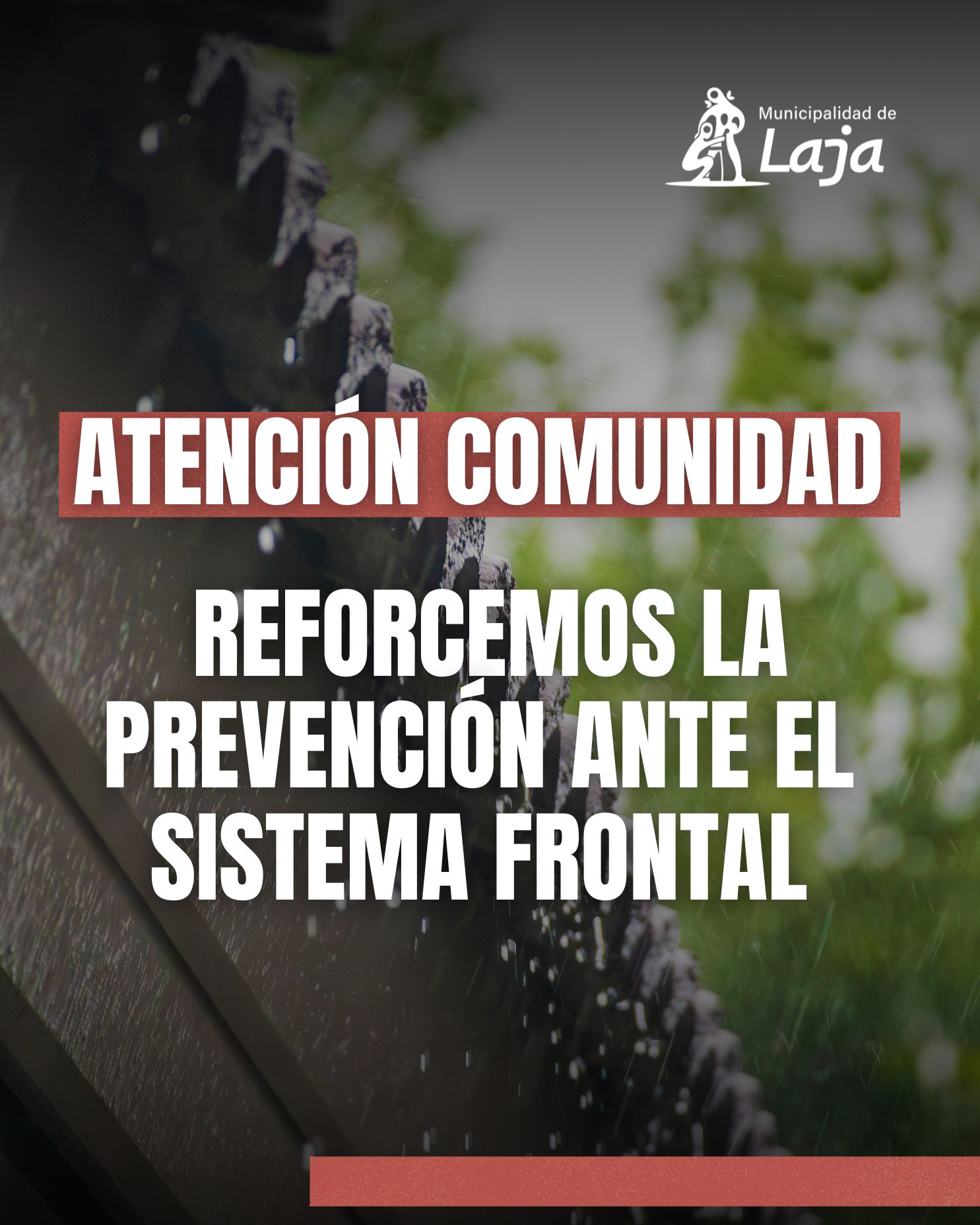 Municipalidad de Laja refuerza llamado a la prevención ante evento meteorológico pronosticado para la zona