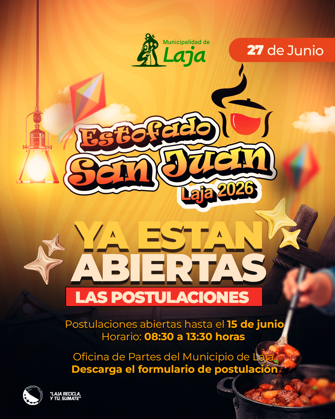 🍲 ¡YA ESTÁN ABIERTAS LAS POSTULACIONES! Estofado San Juan Laja 2026