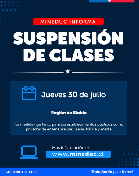 Suspensión de clases responde a medida regional por sistema frontal