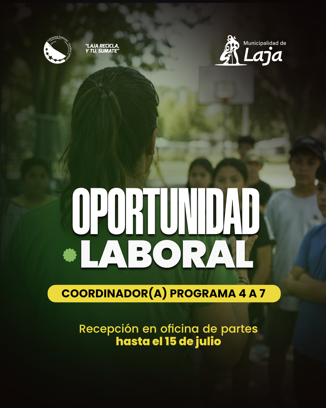 Municipalidad de Laja abre convocatoria para proveer cargo de Coordinador(a) del Programa 4 a 7