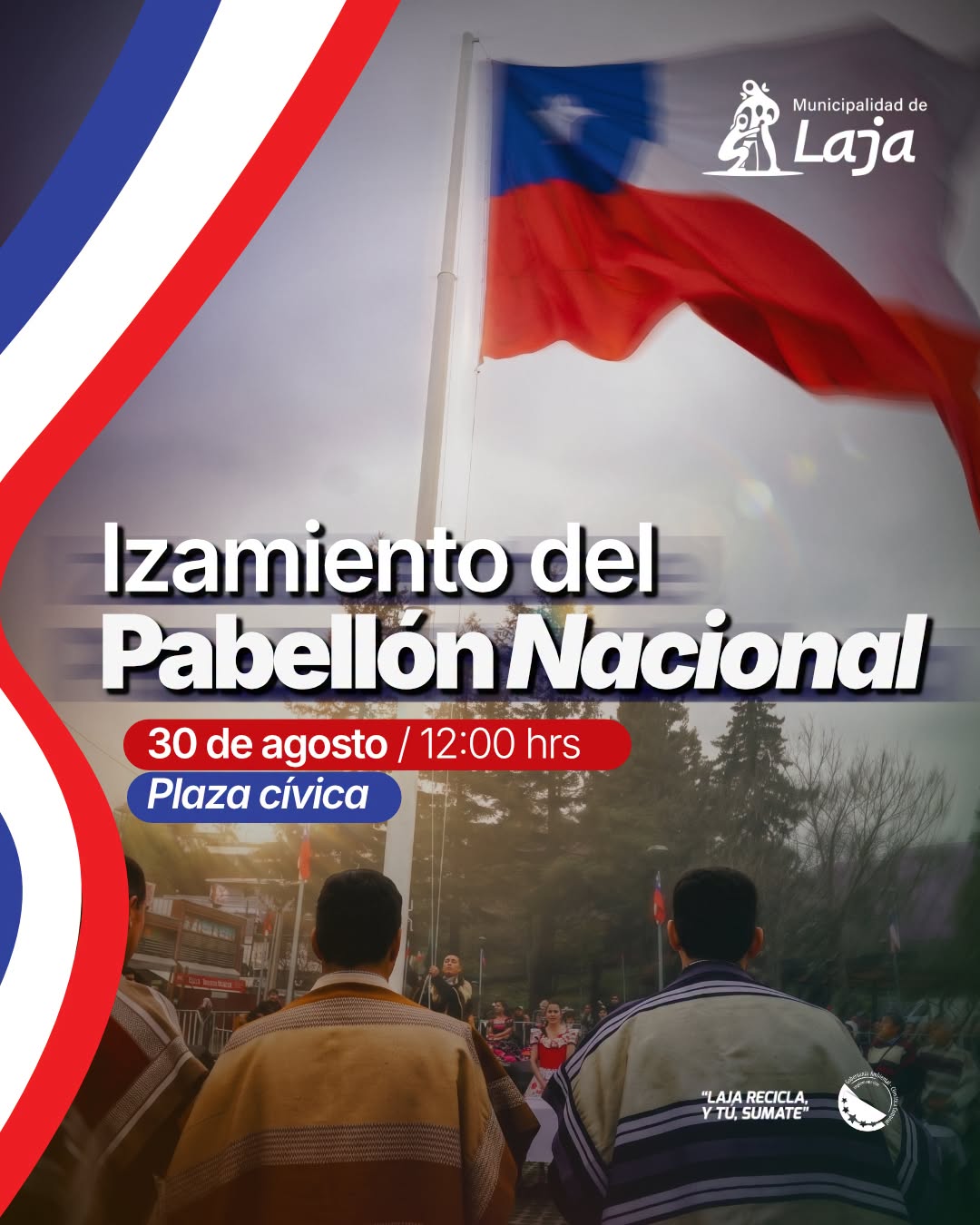 Agrupaciones de tradiciones y campeones de cueca acompañarán el Izamiento del Pabellón Patrio en Laja