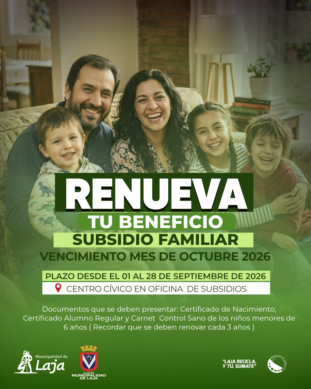 LISTADO BENEFICIARIOS SUBSIDIO ÚNICO FAMILIAR – VENCIMIENTO OCTUBRE 2026