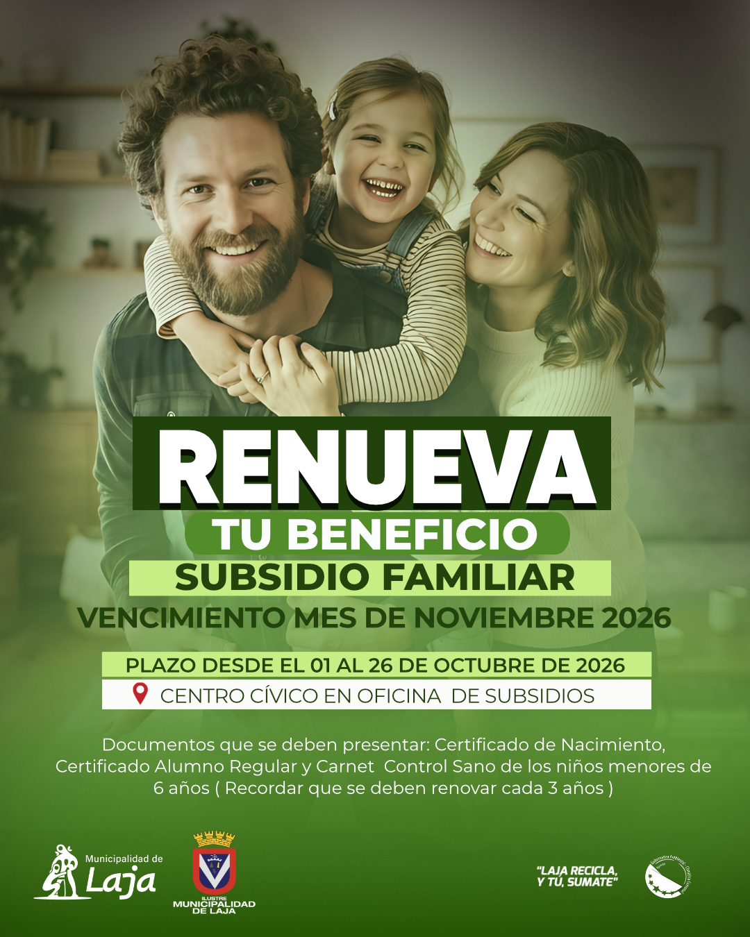 Renovación Subsidio Familiar Noviembre 2026