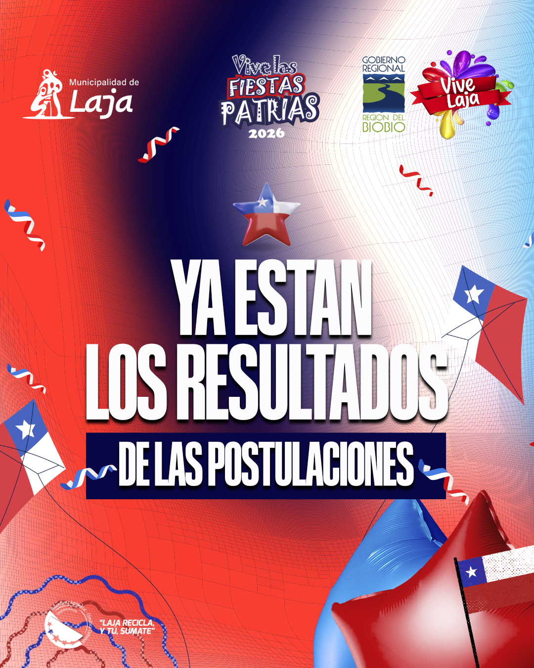 Resultados de postulaciones: Vive las Fiestas Patrias Laja 2026