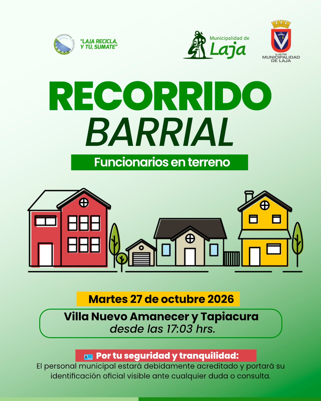 Municipalidad de Laja realizará recorrido barrial en Villa Nuevo Amanecer y Tapiacura